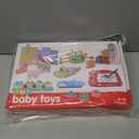 8-in-1 Montessori Baby Toys for 6-12 Months,Babies Travel Toy Set with Stacking Blocks, Pull Teether, Sensory Shape Sorter, Drawing Board & Harmonica, Infant Learning Gift for Toddler 1-3 Year Old