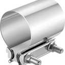 2.5 inch Exhaust Clamp, 2 1/2" Butt Joint Band Clamp Sleeve Coupler Stainless Steel for Pipes,Mufflers,Catalytic Converters