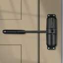 Safety Spring Door Closers, Adjustable Closing Hinge, Automatic Stopper Fire Rated, Convert Hinged Doors to Self Closing - Black