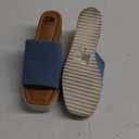 SM New York NIB Blue Wedge Mule Sandals Cork Platform Textile Upper Espadrille 8