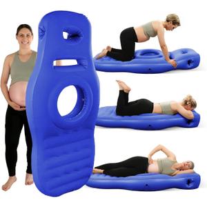 Inflatable Full Body Pregnancy Pillow, Full Body Maternity Airbed with Belly Hole for Comfort  Best Prone Sleeping Support for Pregnant Women  Portable, Adjustable & Travel-Friendly, Blue
