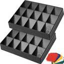 Storage Standard 2 Pack Card Sorting Tray - Stackable Trading Cards Organizer, 15-Compartment Playing Organizing Tool - Sorter for Raw, Sleeved and Top Loaders, Includes Label Dividers