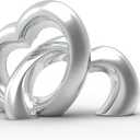 Christmas Decorations Vase, Flower Vase, Silver Vases for centerpieces, Aluminum Metal Vases, Modern Minimalist Indoor Dcor Luna Love Design Set of 2-2025 Thanksgiving, Home : 8.65"x 3.75"x 5"H