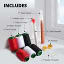 37 Pcs Big Eye Steel Sewing Needles Kit - Stainless Steel Needles for Hand Sewing Kit with Thread Ripper, Needle Threaders, Threads and Thimbles