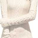 Women Polo Neck Long Slim Fitted Dress Bodycon Turtleneck Cable Knit Sweater S