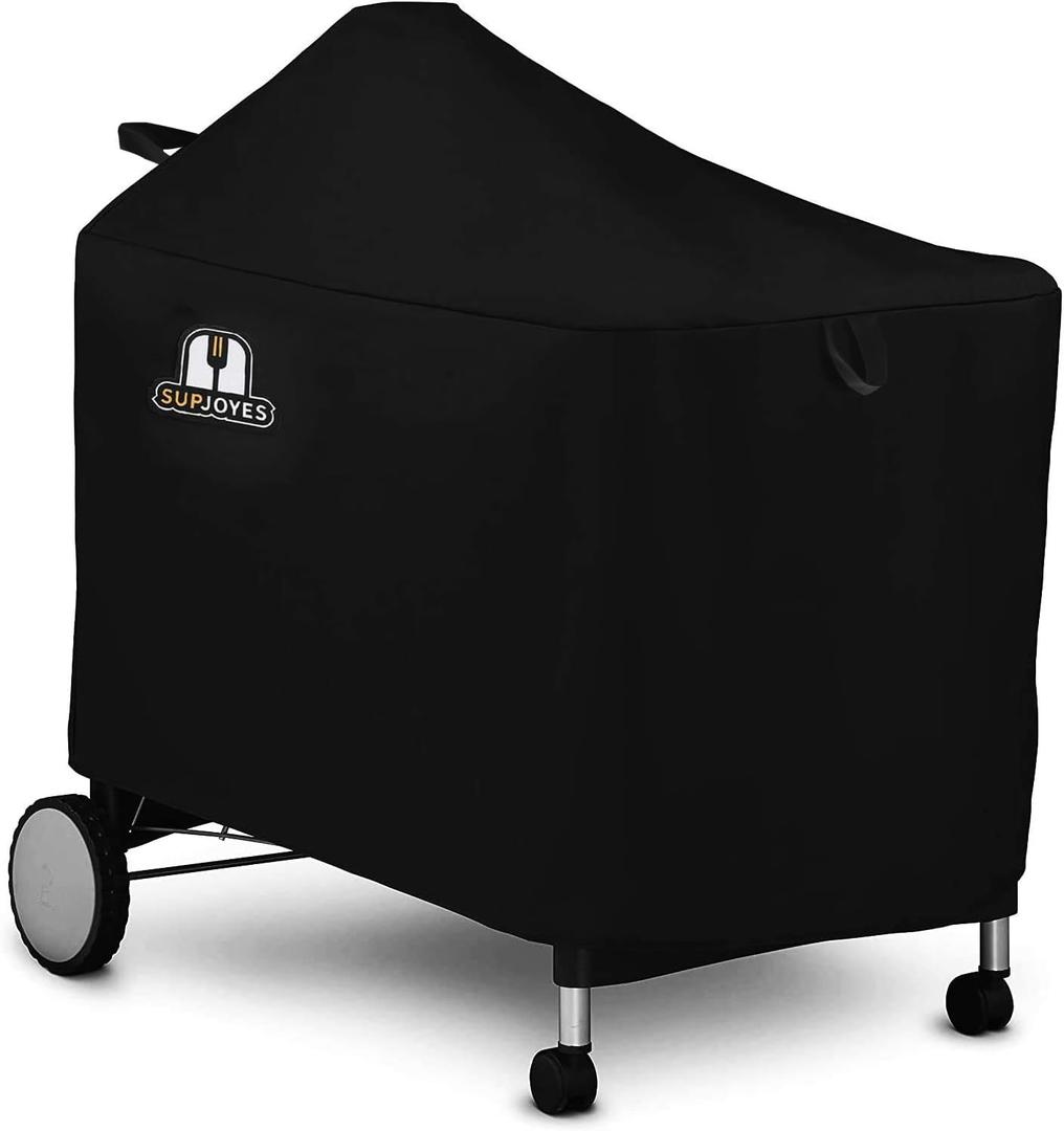Grill Cover for Weber Performer Deluxe Charcoal, 22 Inch BBQ Covers, Premium Heavy Duty Waterproof Accessories for Weber 7152 Performer Charcoal Grills with Handles