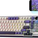 RK ROYAL KLUDGE S98 Mechanical Keyboard w/Smart Display & Knob, Top Mount 96% Wireless Mechanical Keyboard BT/2.4G/USB-C, Hot Swappable, Software Support, Massive Battery, 98 Keys (Linear Viridian Switch, Lavender Purple)
