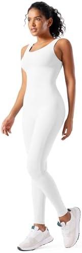 Women Rompers Jumpsuits Leotards Bodysuit One Piece Tank Top Outfit Tummy Control Workout Jumpers Body Suits Large