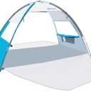 OutdoorMaster Beach Tent Sun Shelter with 2 Ventilated Doors, UPF50+ Easy Setup Beach Tent Canopy for 3 Person, Lightweight & Portable Family Beach Umbrellas for Sand with Carrying Bag -Ocracoke Coast
