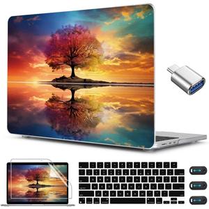 CISSOOK Compatible with MacBook Air 13.6 inch Case 2026 2025 2024 2023 2022 Release A3449 A3240 A3113 A2681, Protective Hard Shell Case Cover for MacBook Air 13 inch M2 M3 M4 M5, Tree Landscape