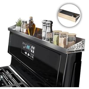 30" Magnetic Stove Top Shelf – Stainless Steel Spice Rack and Seasoning Organizer – Kitchen Shelf for Back of Stove – Over Stove Rack and Storage Organizer