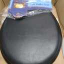 Soft Standard Vinyl Toilet Seat, Black - 17 Inch Soft Vinyl Cover with Comfort Foam Cushioning - Fits All Standard Size Fixtures - Easy to Install Fantasia by Achim Home Decor