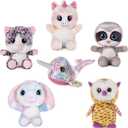 My OLi 7" Adorable Stuffed Animals Bulk - 6 Pcs Fairy Tale Plush Toys (Sloth, Unicorn, Rabbit, Narwhal, Owl, Cat) - Perfect Plushies for Babies Kids Girls & Boys