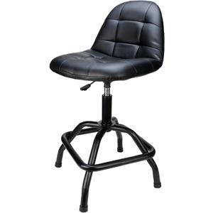 Performance Tool W85031 Pneumatic High Back Adjustable Swivel Bar Stool with Back Support for Home, Bar, and Shop, Black, 26-32-Inches High