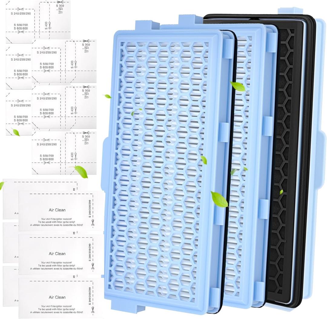 For Miele C1 C2 HEPA Filter, Compact Airclean 50, Replaces SF-HA 50, SF-AA 50,Complete C2 C3, S8340, S4000-S8999, Compatible with Miele Vacuum Cleaner, 3 Pack Filter with 6 Motor Protection Filters
