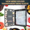 12 Pack Menu Covers 8.5 x 11 Inch, 2 Page 4 View Menu Sleeves Clear View Menu Holder for Kitchen, Restaurant Supplies, Drink, Wine Menu