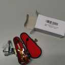 Wooden Miniature Violin with Stand, Bow and Case Mini Musical Instrument Violin Replica Collectible Figurines Dollhouse Accessories Model Home Decoration Display Ornament (3.15"x1.18"x0.59")