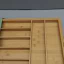 Purawood Bamboo Drawer Organizer - Expandable Silverware Organizer & Utensil Drawer Organizer, Cutlery Tray with Dividers, 7-9 Slots- Kitchen Organizer for Utensils & Flatware (Natural)