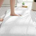 MINIDEAR Bathroom Rugs 36x24 Cream - Thick Elastic Foam Bath Mat, Ultra Soft & Plush Fluffy, Non-Slip, Quick Dry, Absorbent Washable Floor Microfiber Mat for Tub, Home Decor Accessories