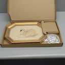 Gold Framed Canvas Wall Art Vintage Decor,White Swan Painting Prints,8"x12"Picture Frame With Accessories for Living Room Bathroom Kitchen Bedroom