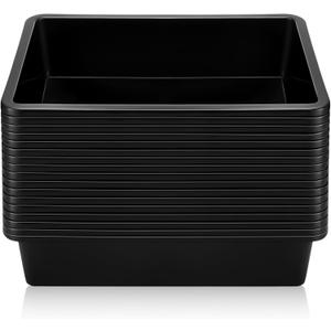 Qunclay 16 Pcs Flat Storage Tray Organizer Bin Letter Size Paper Trays for Classroom Art Activity Plastic Stackable File Paper Organizer for School Office Teacher Book Organization, Black