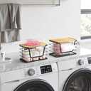 2-Pack Trash Bag Holder - Extra Large Garbage Bag Holder with Stackable Bamboo Top, Adjustable Hooks for Cabinet Door - Organizers in Kitchen/Pantry/Laundry Room