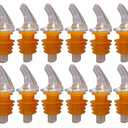 10 Count Large Amber Cork Free-Pour Spout - Great for Wide-Neck Liquor Bottles, Including 1.75 Liter Bottles