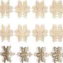 COCHIE DIY 3D Snowflake Wood Crafts to Paint, Paintable Unfinished Wooden Slices for Craft, Winter Snowflakes Cutouts Ornaments for Painting Decorations (24 PCS)
