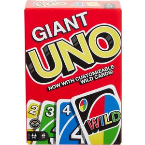 Mattel Games Giant UNO Card Game for Kid, Adult & Families, Color Blind Accessible & Customizable Large Deck