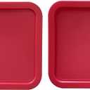 Replacement Lids fits Pyrex 11-Cup Glass Food Storage Container Bowls, (9.75 x 8-Inch) Plastic Rectangle Lids Covers for Pyrex 7212-PC, Airtight & Leakproof (2-Pack, Red)