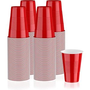 Lilymicky 240 Pack 16 oz Disposable Plastic Cups, Red Party Plastic Cups for Parties, Picnics and BBQ