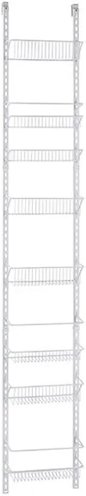 ClosetMaid Adjustable Organizer Rack with Baskets Wall or Over Door Mount, for Kitchen, Pantry, Utility Room, Closet, 12 in. W, White Finish, Inch