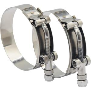 ROADFORMER 3.25" T-Bolt Hose O.D. Clamp: 78mm - 86mm (3.06" - 3.39") Hose Clamp for 3.25 inch Hose O.D., Stainless Steel Bolt and Band, Floating Bridge and Nylon Insert Locknut, 2 Pack