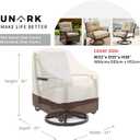 Swivel Patio Chair Cover 4 Pack, 600D Waterproof Heavy Duty Outdoor Chair Cover, Patio Furniture Covers, Outdoor Furniture Covers Waterproof, 33 W x 35 D x 36 H inches Beige and Brown