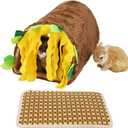 Guinea Pig Tunnel House with Cooler Mat - Small Animal Hideout Tube Cage House for Hamster Rat Mice Parrot Chinchilla Hedgehog Flying Squirrel - Playing Sleeping Resting