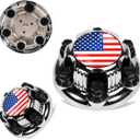 8 Lugs Wheel Center Caps Fit for Silverado Avalanche Suburban Express Sierra Yukon Savana 1500 2500 3500 16" Rim Hub Cover Replace (6 Lugs Colorful American Flag)