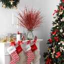 Sggvecsy 10 Pcs 29.5 Long Artificial Jasmine Flowers Tall Fake Flower Bouquet Faux Jasmine Plants Dry Branches for Christmas Wedding Home Party Office Hotel Restaurant Kitchen DecorationRed