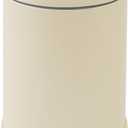 Glad Small Trash Can, 1.2 Gallon | Round Stainless Steel Garbage Bin with Soft Close Lid & Step Foot Pedal | Metal Waste Basket with Removable Inner Bucket, Almond