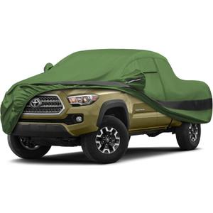 Heavy Duty Outdoor Car Cover Compatible with Toyota Tacoma,Waterproof All Weather for Automobiles, Outdoor Full Cover Rain Sun UV Protection with Zipper Cotton