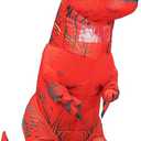 Rysotowy Inflatable Dinosaur Costume for Adults Blow up T-rex Costume Funny Party Dino Costume Fancy Halloween Costume Suit (Red)