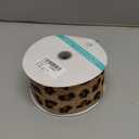 CT CRAFT LLC Burlap Leopard Fabric Wired Ribbon 2.5" x 10 Yards Natural with Black and Bronze Color for Christmas Home Wedding Decor Gift Wrapping Tree Topper Bow Wreath Bouquet DIY Crafts