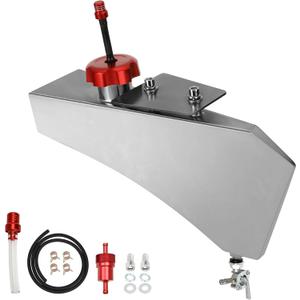 Mini Bike Gas Fuel Tank Kit Replacement for Mega Moto MMB80 MMB105 Monster Moto 80cc Parts Coleman RB100 RT100 Oryxearth 105cc Minibike Assembly Accessories Stainless Steel (Silver)