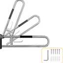 31.5 Inch Toilet Grab Bar, Brushed Nickel Flip-Up Bathroom Grab Bar with Paper Holder, Non-Slip Soft Silicone Grips Handicap Grab Bars, 304 Stainless Steel Handicap Grab Bars for Elderly, Disabled