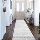 Moroccan Washable Rug Runner, 2x8 Ultra Soft Non-Slip Vintage Kitchen Rugs Runner for Hallway, Washable Laundry Room Rug Distressed Floor Carpet for Entryway Kitchen Bathroom Bedroom (Grey)