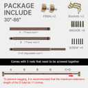 Gold Curtain Rods for Windows 18-88 Inch,Adjustable Length 1 Inch Diameter Heavy Duty Curtain Rod for Bedroom/Kitchen/Dorm/Apartment/Door