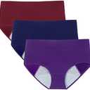 POKARLA Women's High Absorbency Period Cotton Underwear Heavy Flow Leakproof Panties XXL