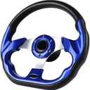 LOSCHEN Boat Steering Wheel Polyurethane Leather with 3/4" Axle Marine Steering Wheel Adapter for Marine Boats,Vessels,Yachts,Pontoons Boat-Blue
