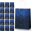 Marspark 16 Pieces Galaxy Party Bags Space Party Favor Bags Starry Night Gift Goodie Bag Galaxy Treat Candy Bag for Space Stars Themed Birthday Decorations Supplies
