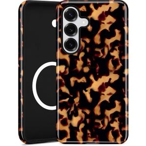 Magnetic Tortoise Shell Case for Samsung Galaxy S25 Plus, Compatible with MagSafe, Cute Brown Aesthetic Leopard Print Soft TPU and Hard PC Shockproof Protective Phone Cover for Women Girls