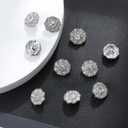 10 Pcs Rhinestone Buttons, Crystal Applique Embellishments in Clothes DIY Jewelry Decoration for Party Crafts Wedding Bouquet Sew, Clear